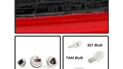 Xtune OE Right Passenger Side Smoke Housing / Red Clear Lens Tail Lights Toyota Tacoma 2016-2017                                     - ALT-JH-TT16-OE-RS-R - Image 6