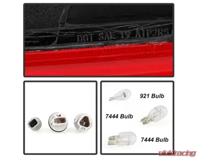 Xtune OE Right Passenger Side Smoke Housing / Red Clear Lens Tail Lights Toyota Tacoma 2016-2017 - ALT-JH-TT16-OE-RS-R