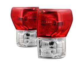 Xtune Left & Right OEM Style Tail Lights With Red Clear Lens Toyota Tundra 2007-2013