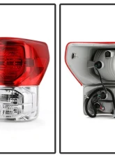 Xtune Left & Right OEM Style Tail Lights With Red Clear Lens Toyota Tundra 2007-2013                                     - ALT-JH-TTU10-OE-RC - Image 2