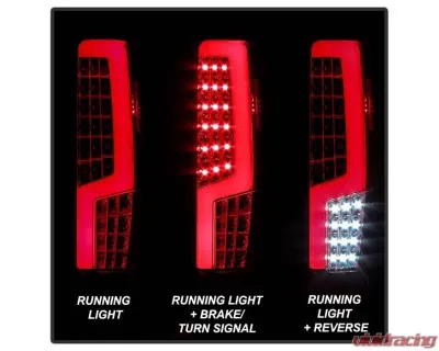 Xtune LED Tail Lights With Red Clear Lens Chevrolet Colorado | GMC Canyon 2004-2013 - ALT-ON-CCO04-LED-RC