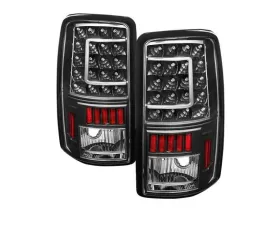 Xtune C Shape LED Tail Lights With Black Lens Chevrolet | GMC 2000-2006