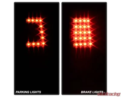 Xtune C Shape LED Tail Lights With Black Lens Chevrolet | GMC 2000-2006 - ALT-ON-CD00-G2-LED-BK