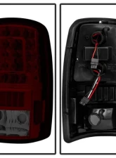 Xtune C Shape LED Tail Lights With Red Smoke Lens Chevrolet | GMC 2000-2006                                     - ALT-ON-CD00-G2-LED-RS - Image 2