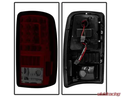 Xtune C Shape LED Tail Lights With Red Smoke Lens Chevrolet | GMC 2000-2006 - ALT-ON-CD00-G2-LED-RS