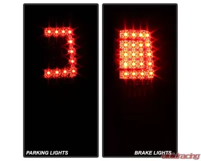 Xtune C Shape LED Tail Lights With Red Smoke Lens Chevrolet | GMC 2000-2006 - ALT-ON-CD00-G2-LED-RS