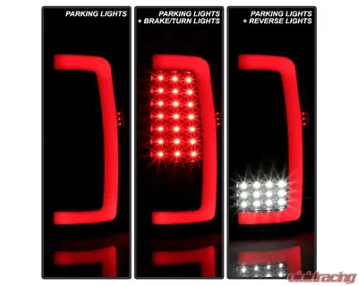 Xtune Light Bar C Shape Style LED Tail Lights With Black Smoke Lens Chevrolet | GMC 2000-2006 - ALT-ON-CD00-LBLED-BSM