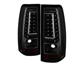Xtune C-Shape LED Tail Lights With Black Lens Chevrolet Silverado 2003-2007