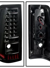 Xtune C-Shape LED Tail Lights With Black Lens Chevrolet Silverado 2003-2007                                     - ALT-ON-CS03-G2-LED-BK - Image 2