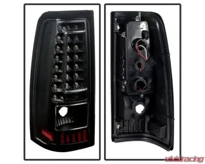 Xtune C-Shape LED Tail Lights With Black Lens Chevrolet Silverado 2003-2007 - ALT-ON-CS03-G2-LED-BK