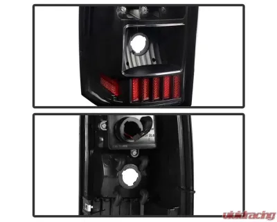 Xtune C-Shape LED Tail Lights With Black Lens Chevrolet Silverado 2003-2007 - ALT-ON-CS03-G2-LED-BK