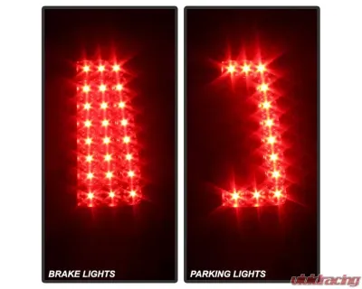 Xtune C-Shape LED Tail Lights With Black Lens Chevrolet Silverado 2003-2007 - ALT-ON-CS03-G2-LED-BK