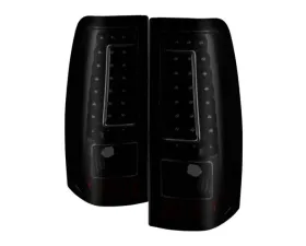 Xtune C-Shape LED Tail Lights With Black Smoke Lens Chevrolet Silverado 2003-2007
