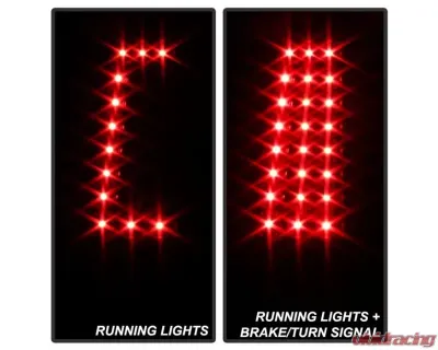 Xtune C-Shape LED Tail Lights With Black Smoke Lens Chevrolet Silverado 2003-2007 - ALT-ON-CS03-G2-LED-BSM