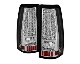 Xtune C-Shape LED Tail Lights With Chrome Lens Chevrolet Silverado 2003-2007