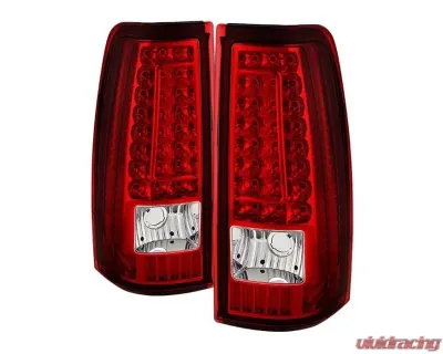 Xtune C-Shape LED Tail Lights With Red Clear Lens Chevrolet Silverado 2003-2007 - ALT-ON-CS03-G2-LED-RC