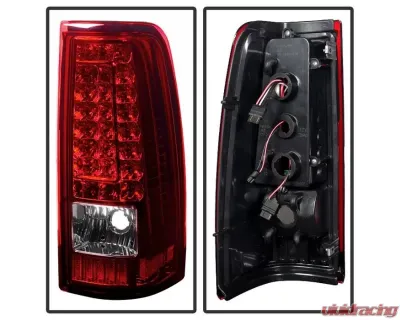 Xtune C-Shape LED Tail Lights With Red Clear Lens Chevrolet Silverado 2003-2007 - ALT-ON-CS03-G2-LED-RC