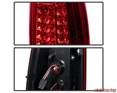 Xtune C-Shape LED Tail Lights With Red Clear Lens Chevrolet Silverado 2003-2007 - ALT-ON-CS03-G2-LED-RC