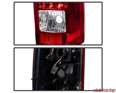 Xtune C-Shape LED Tail Lights With Red Clear Lens Chevrolet Silverado 2003-2007 - ALT-ON-CS03-G2-LED-RC