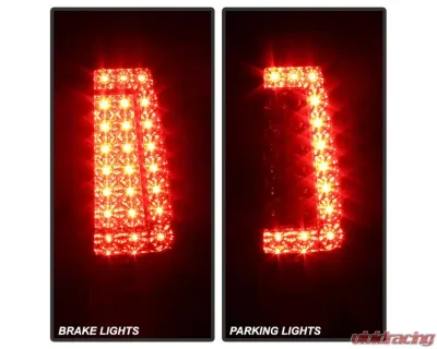 Xtune C-Shape LED Tail Lights With Red Clear Lens Chevrolet Silverado 2003-2007 - ALT-ON-CS03-G2-LED-RC