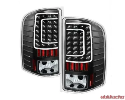 Xtune LED Tail Lights With Black Lens Chevrolet Silverado | GMC Sierra 2007-2014 - ALT-ON-CS07-LED-BK