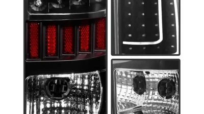 Xtune LED Tail Lights With Black Lens Chevrolet Silverado | GMC Sierra 2007-2014                                     - ALT-ON-CS07-LED-BK - Image 2