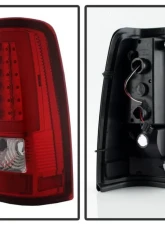 Xtune Version 3 Light Bar LED Tail Lights With Red Clear Lens Chevrolet Silverado | GMC Sierra 1999-2007                                     - ALT-ON-CS99V3-LBLED-RC - Image 2