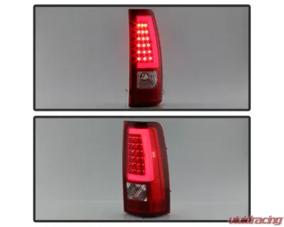 Xtune Version 3 Light Bar LED Tail Lights With Red Clear Lens Chevrolet Silverado | GMC Sierra 1999-2007 - ALT-ON-CS99V3-LBLED-RC