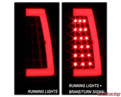 Xtune Version 3 Light Bar LED Tail Lights With Red Clear Lens Chevrolet Silverado | GMC Sierra 1999-2007 - ALT-ON-CS99V3-LBLED-RC