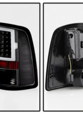 Xtune LED Tail Lights With Black Lens Ram 1500 | 2500 | 3500 2013-2018                                     - ALT-ON-DRAM13V2-LBLED-BK - Image 2