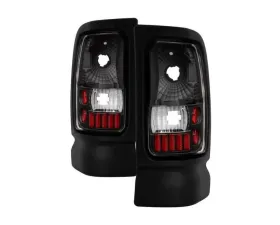 Xtune Euro Style Tail Lights With Black Lens Dodge Ram 1500 | 2500 | 3500 1994-2001