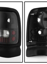 Xtune Euro Style Tail Lights With Black Lens Dodge Ram 1500 | 2500 | 3500 1994-2001                                     - ALT-ON-DRAM94-BK - Image 2