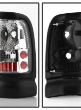 Xtune Euro Style Tail Lights With Chrome Lens Dodge Ram 1500 | 2500 | 3500 1994-2001                                     - ALT-ON-DRAM94-C - Image 2