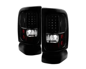 Xtune C-Shape LED Tail Lights With Black Lens Dodge Ram 1500 | 2500 | 3500 1994-2002