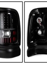 Xtune C-Shape LED Tail Lights With Black Lens Dodge Ram 1500 | 2500 | 3500 1994-2002                                     - ALT-ON-DRAM94-G2-LED-BK - Image 2