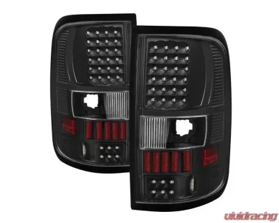 Xtune LED Tail Lights With Black Lens Ford F150 Styleside 2004-2008 - ALT-ON-FF15004-LED-BK
