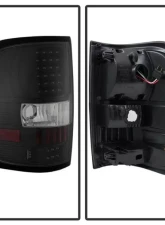 Xtune LED Tail Lights With Black Lens Ford F150 Styleside 2004-2008                                     - ALT-ON-FF15004-LED-BK - Image 2