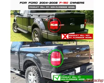 Xtune LED Tail Lights With Black Lens Ford F150 Styleside 2004-2008 - ALT-ON-FF15004-LED-BK