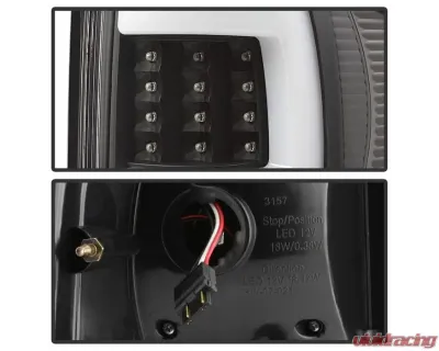 Xtune Version 3 Light Bar LED Tail Lights With Black Lens Ford F150 2004-2008 - ALT-ON-FF15004G3LB-LBLED-BK