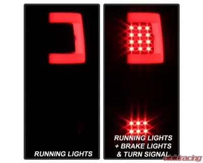 Xtune Version 3 Light Bar LED Tail Lights With Black Lens Ford F150 2004-2008 - ALT-ON-FF15004G3LB-LBLED-BK