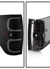 Xtune LED Tail Lights With Black Lens Ford F150 2009-2014                                     - ALT-ON-FF15009-LBLED-BK - Image 2