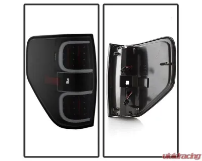 Xtune LED Tail Lights With Black Lens Ford F150 2009-2014 - ALT-ON-FF15009-LBLED-BK