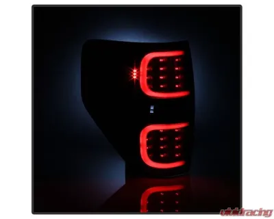 Xtune LED Tail Lights With Black Lens Ford F150 2009-2014 - ALT-ON-FF15009-LBLED-BK