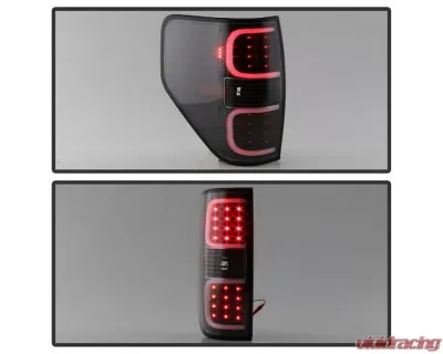 Xtune LED Tail Lights With Black Lens Ford F150 2009-2014 - ALT-ON-FF15009-LBLED-BK