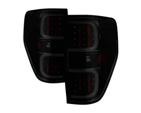 Xtune LED Tail Lights With Black Smoke Lens Ford F150 2009-2014