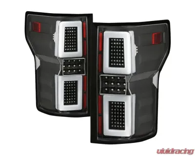 Xtune LED Tail Lights With Black Lens Ford F150 2015-2017 - ALT-ON-FF15015-LBLED-BK