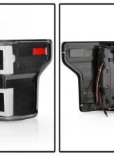 Xtune LED Tail Lights With Black Lens Ford F150 2015-2017                                     - ALT-ON-FF15015-LBLED-BK - Image 2