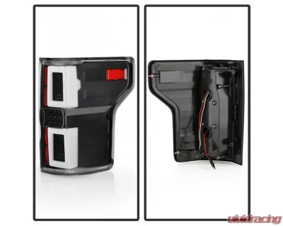 Xtune LED Tail Lights With Black Lens Ford F150 2015-2017 - ALT-ON-FF15015-LBLED-BK