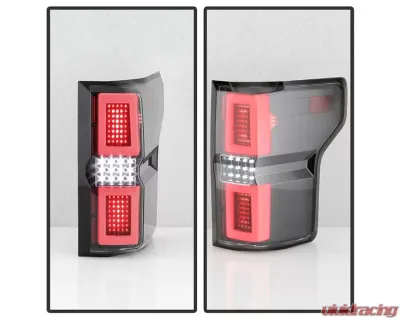 Xtune LED Tail Lights With Black Lens Ford F150 2015-2017 - ALT-ON-FF15015-LBLED-BK