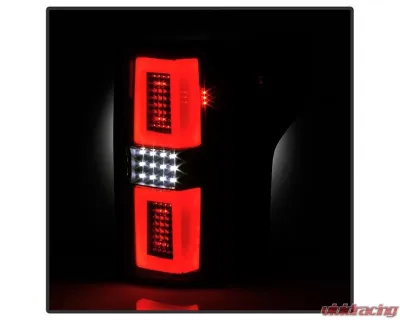 Xtune LED Tail Lights With Black Lens Ford F150 2015-2017 - ALT-ON-FF15015-LBLED-BK